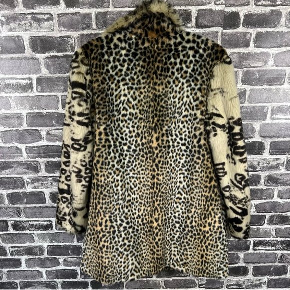 NWT MARCIANO GUESS - WOMENS LEOPARD FAUX FUR COAT - Picture 7 of 14